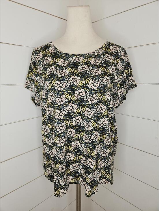 H&M Tops - H&M Basic large black with floral printed cotton blouse